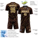 Uniform Sublimation Lightning Jersey Sports Custom Gold-White Soccer Brown Old