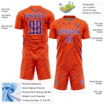 Sports Custom Sublimation Soccer Uniform Lightning Jersey Orange Purple-White