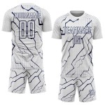 Jersey Custom Sports Sublimation Soccer White Lightning Navy Uniform
