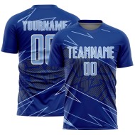 Blue-White Royal Uniform Sports Jersey Light Custom Lines Sublimation Soccer
