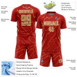 Lightning Custom Jersey Soccer Uniform Gold-White Old Red Sports Sublimation