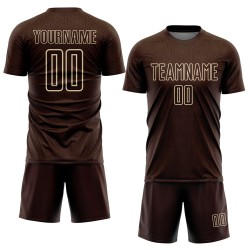 Brown Shape Sports Jersey Cream Sublimation Custom Soccer Geometric Uniform