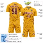 Sublimation Uniform Lightning Crimson-White Soccer Jersey Sports Gold Custom
