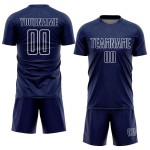 Custom Sports Navy Sublimation Geometric Jersey White Uniform Shape Soccer