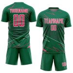 Soccer Pink-White Custom Sports Jersey Neon Green Kelly Uniform Sublimation Lines