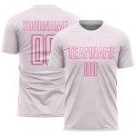 Jersey Soccer Uniform Custom White Shape Geometric Sublimation Sports Pink