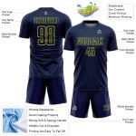 Uniform Shape Neon Geometric Sublimation Custom Sports Soccer Yellow Jersey Navy