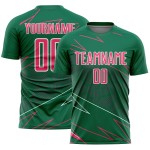 Soccer Pink-White Custom Sports Jersey Neon Green Kelly Uniform Sublimation Lines
