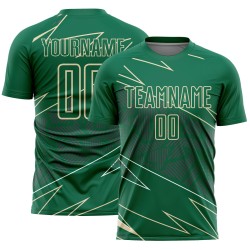 Kelly Soccer Jersey Lines Cream Custom Green Uniform Sports Sublimation