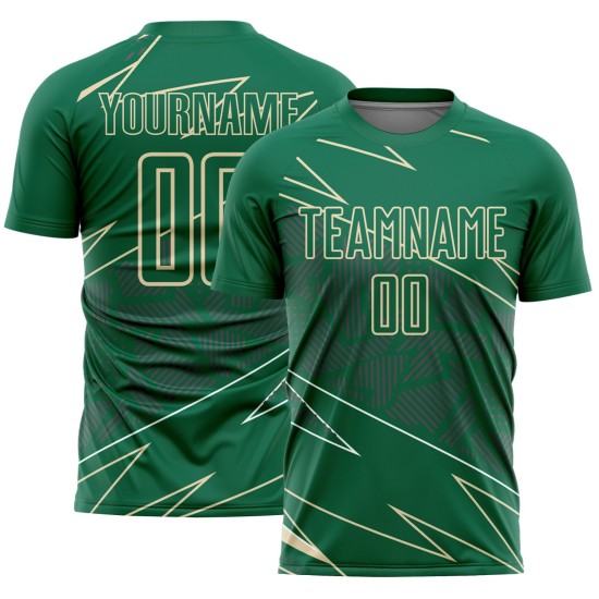Kelly Soccer Jersey Lines Cream Custom Green Uniform Sports Sublimation