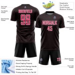 Soccer Neon Sublimation Shape Black Geometric Jersey Sports Custom Uniform Pink-White