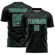 Black Jersey Sports Kelly Soccer Sublimation Custom Green-White Uniform Lightning