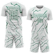 Custom Lightning Green Sublimation Uniform Jersey Kelly Soccer Sports White
