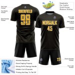 Geometric Custom Uniform Sublimation Soccer Jersey Shape Gold-White Black Sports