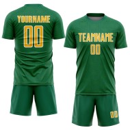 Green Kelly Shape Uniform Jersey Gold-White Custom Sports Soccer Sublimation Geometric