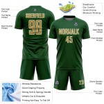 Green Geometric Shape Custom Jersey Sports Sublimation Uniform Gold-White Soccer Old