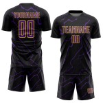Soccer Purple-Yellow Jersey Uniform Lightning Black Sublimation Custom Sports